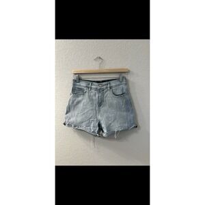 Express Midi Stretch Jean Shorts Womens Size 4R Blue Denim Mid Rise